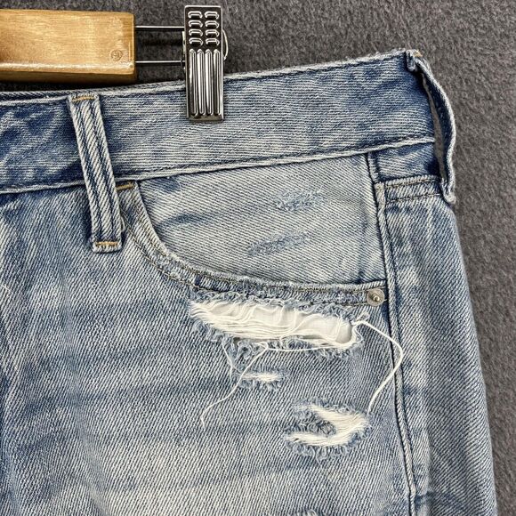 Abercrombie & Fitch Boyfriend Shorts Womens 8 Distressed Denim Low Rise Casual - Picture 4 of 14